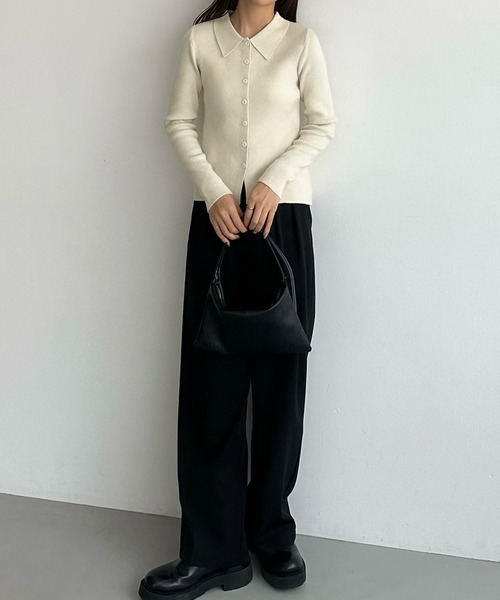 「callautia」 ニットカーディガン LARGE アイボリー レディース