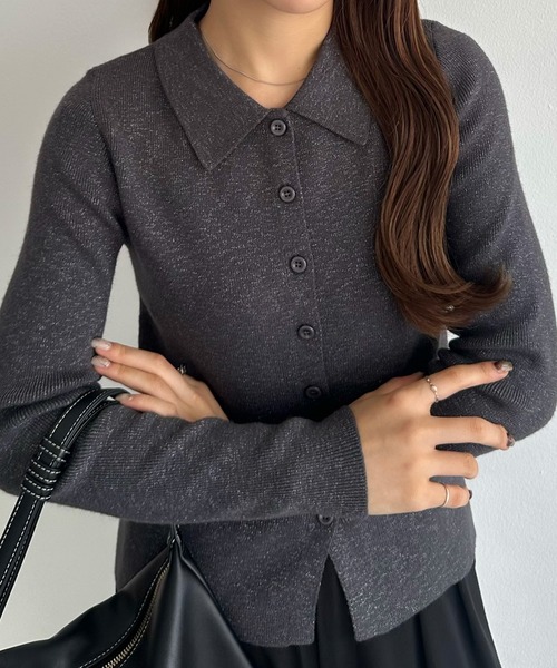 「callautia」 ニットカーディガン LARGE アイボリー レディース
