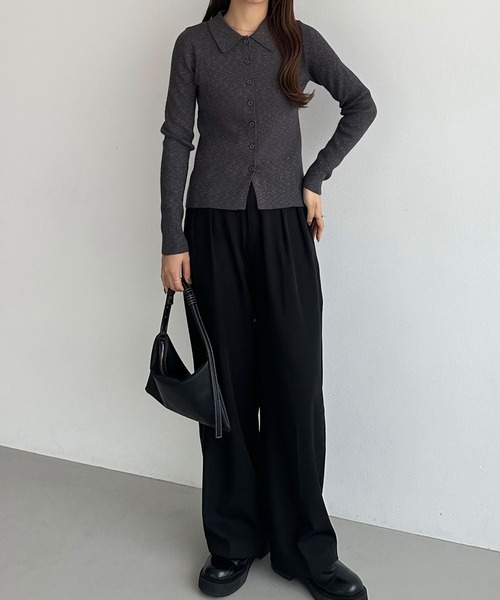 「callautia」 ニットカーディガン LARGE アイボリー レディース