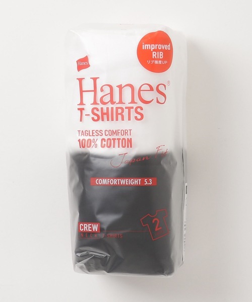 「HANES」 半袖Tシャツ L ホワイト×ブラック レディース