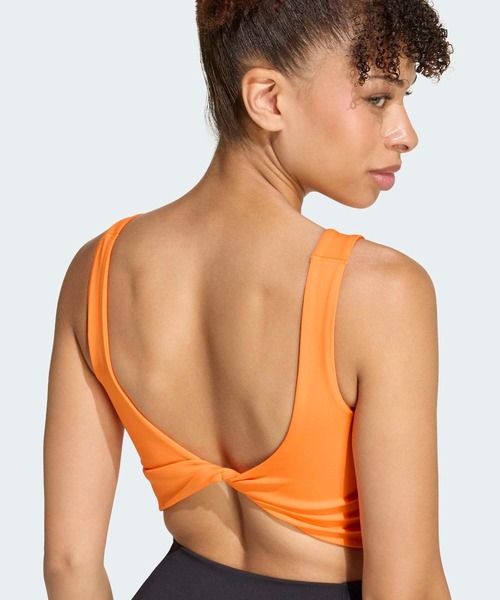 オレンジフラワープリントブラトップとタンクトップセット パワー ライトサポートブラ タンク / アディダス adidas（タンクトップ