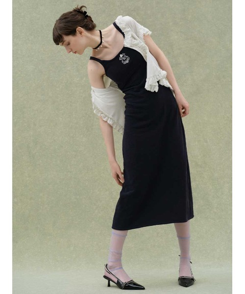 SNIDEL HOME パジャマ ルームウェア エンブレムニットキャミワンピース