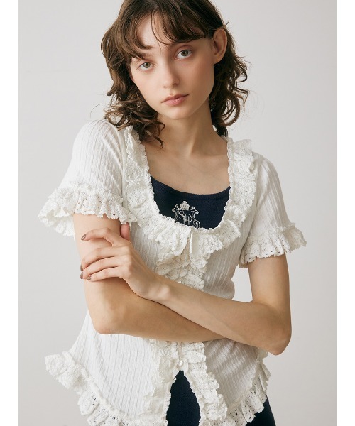 SNIDEL HOME パジャマ ルームウェア エンブレムニットキャミワンピース