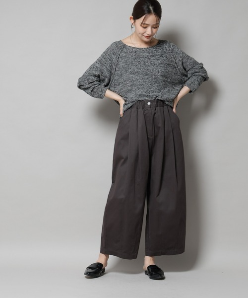 NANO universe チノパン タックコクーンチノパンツ レディース