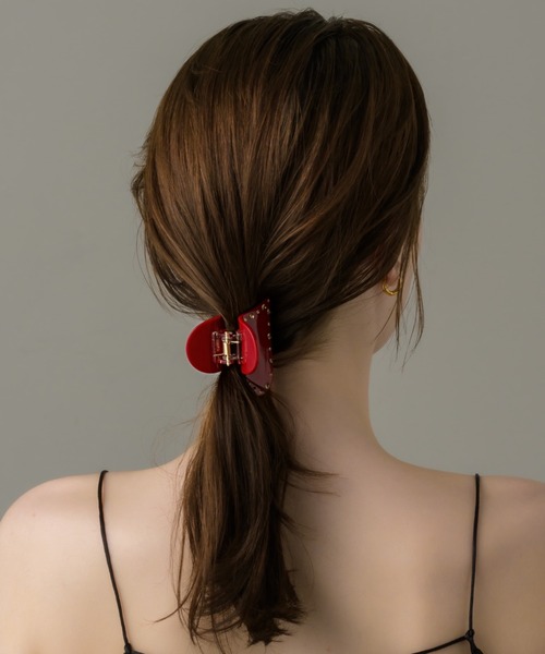 ALEXANDRE ストーン装飾 ヘアクリップ 中型 アレキサンドゥパリ ストーン付き ヘアクリップ 中型 ALEXANDRE DE