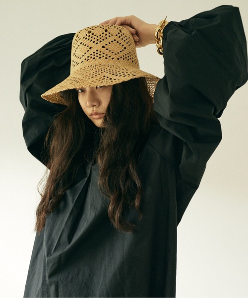 「La Maison de Lyllis」 ストローハット FREE ベージュ系その他 レディース_画像4