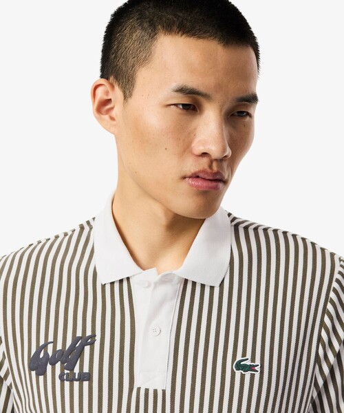 【希少】LACOSTE ストライプ 半袖ポロシャツ 4 LACOSTE（ラコステ） ポロシャツ 半袖 ヒートコントロール ストレッチ