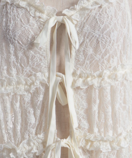 axes femme（アクシーズ ファム） カーディガン チュニック丈レース