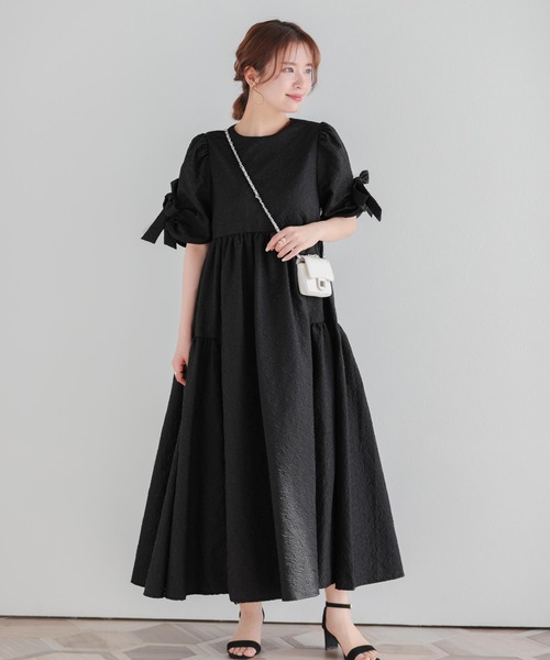 Fit more（フィットモア） 半袖ワンピース SHORT ブラック レディース