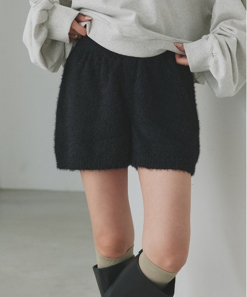 ad thie（アドティエ） パンツ シャギーニット ショートパンツ