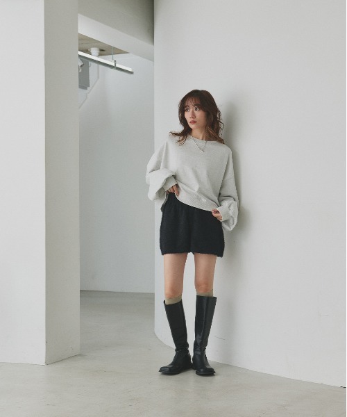 THE TOE シャギーニットショートパンツ　graybeige ad thie（アドティエ） パンツ シャギーニット ショートパンツ