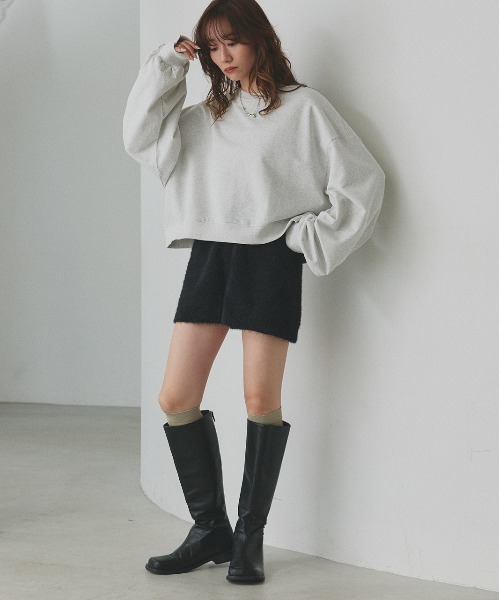 THE TOE シャギーニットショートパンツ　graybeige ad thie（アドティエ） パンツ シャギーニット ショートパンツ