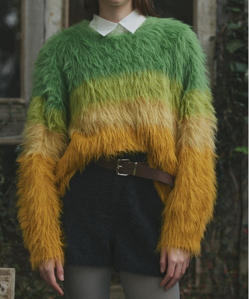 ad thie（アドティエ） パンツ シャギーニット ショートパンツ