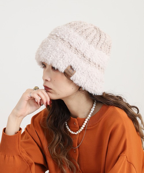 kippis（キッピス） ニット帽 ニットキャップ ファーヤーンニット帽