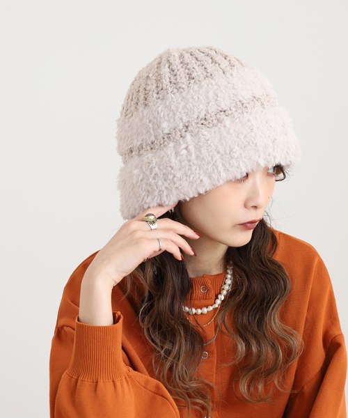 kippis（キッピス） ニット帽 ニットキャップ ファーヤーンニット帽