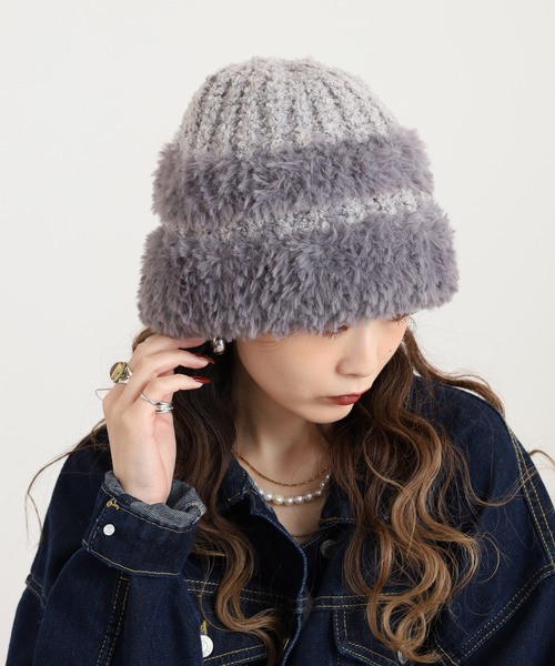 kippis（キッピス） ニット帽 ニットキャップ ファーヤーンニット帽