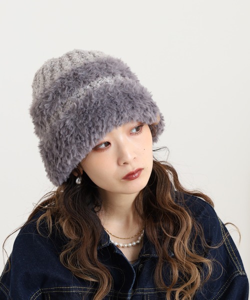 kippis（キッピス） ニット帽 ニットキャップ ファーヤーンニット帽