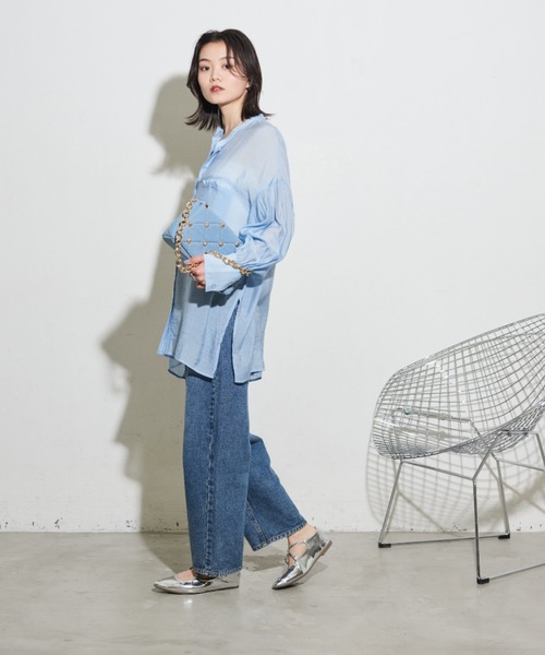 「Shelly island」 長袖ブラウス FREE ホワイト レディース_画像8