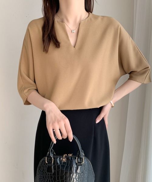 「ABITOKYO」 半袖ブラウス M チャコールグレー レディース_画像2