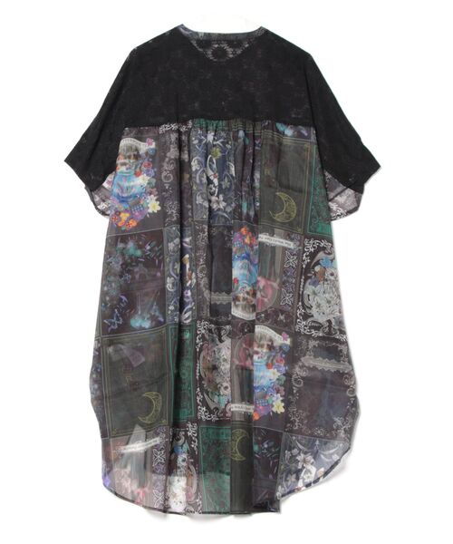 「iS ScoLar」 半袖ワンピース M ブラック レディース_画像2