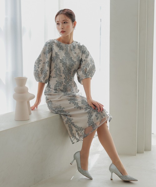 「haremode」 半袖ワンピース M カーキ レディース_画像4