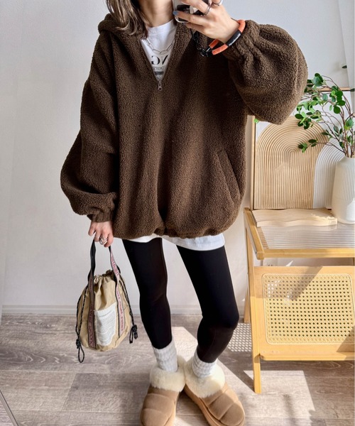 Cura Closet パーカー 「ema.217 select」テディボア ハーフジップ