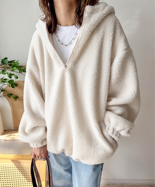 Cura Closet パーカー 「ema.217 select」テディボア ハーフジップ