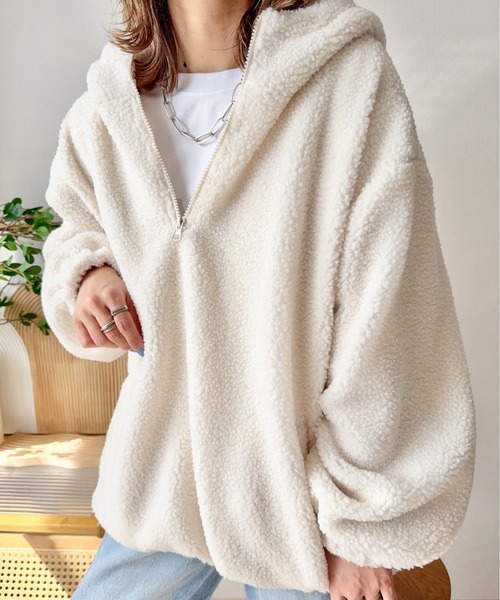Cura Closet パーカー 「ema.217 select」テディボア ハーフジップ