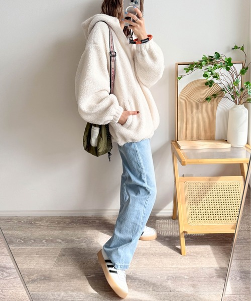 Cura Closet パーカー 「ema.217 select」テディボア ハーフジップ