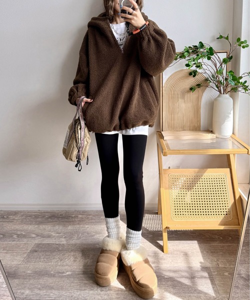 Cura Closet パーカー 「ema.217 select」テディボア ハーフジップ