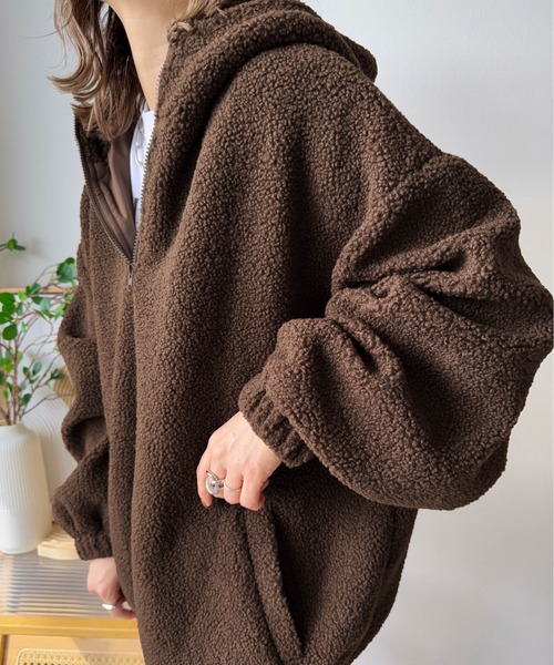 Cura Closet パーカー 「ema.217 select」テディボア ハーフジップ