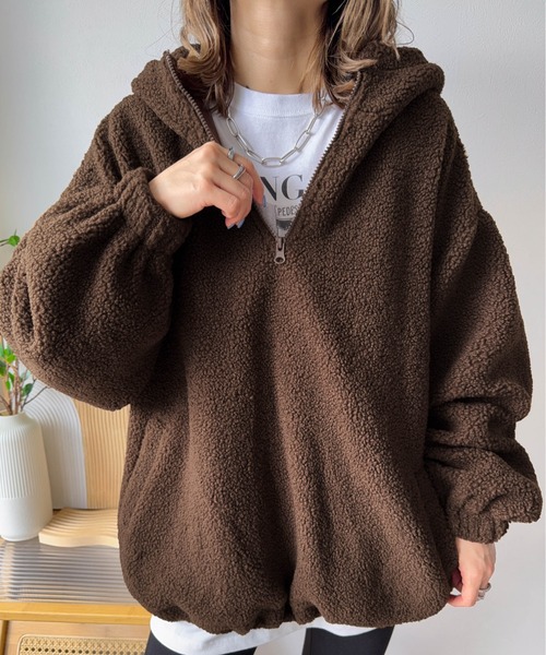 Cura Closet パーカー 「ema.217 select」テディボア ハーフジップ