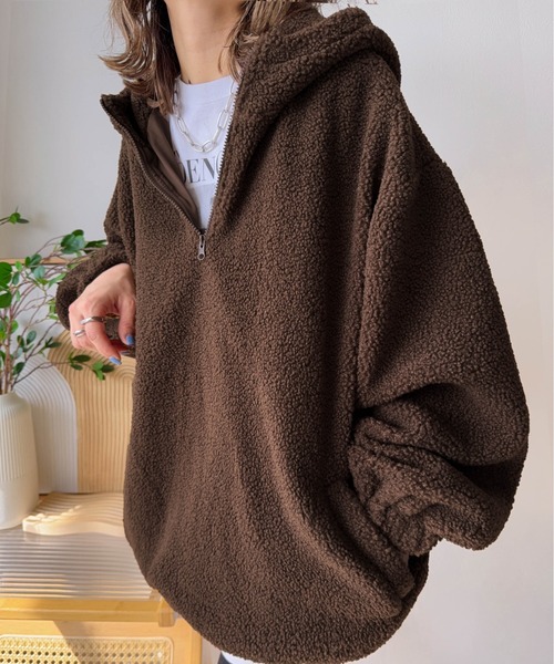Cura Closet パーカー 「ema.217 select」テディボア ハーフジップ