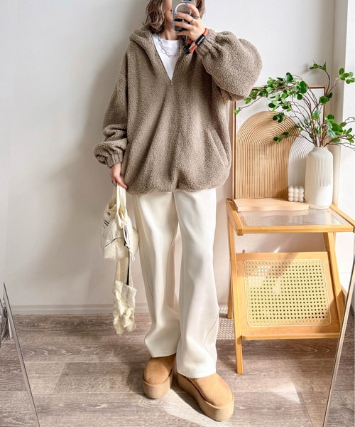 Cura Closet パーカー 「ema.217 select」テディボア ハーフジップ