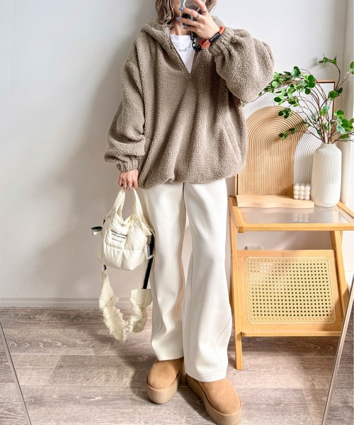 Cura Closet パーカー 「ema.217 select」テディボア ハーフジップ