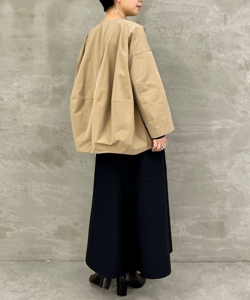 BEARDSLEY（ビアズリー） ノーカラージャケット 1 ネイビー レディース