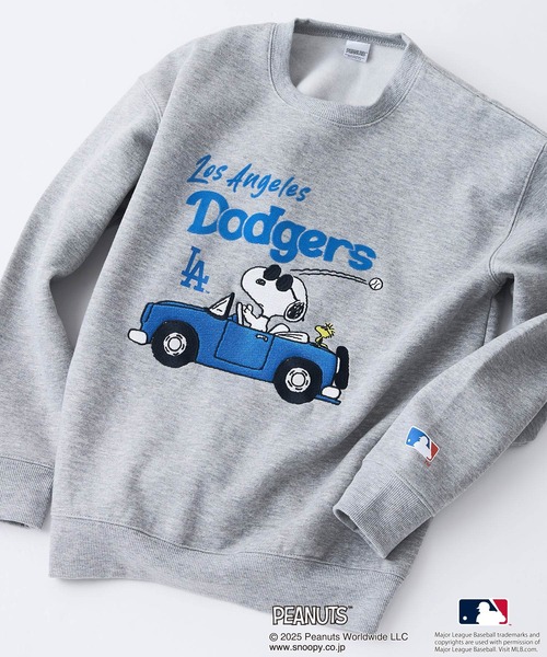 PEANUTS トレーナー 「PEANUTS×MLB」オリジナルデザイン KIDS裏起毛