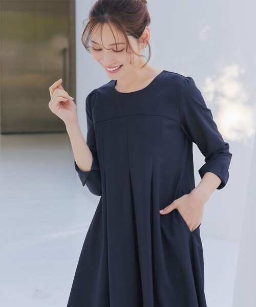 ワンピース 「大きいサイズ」ボックスタックAラインワンピースの画像