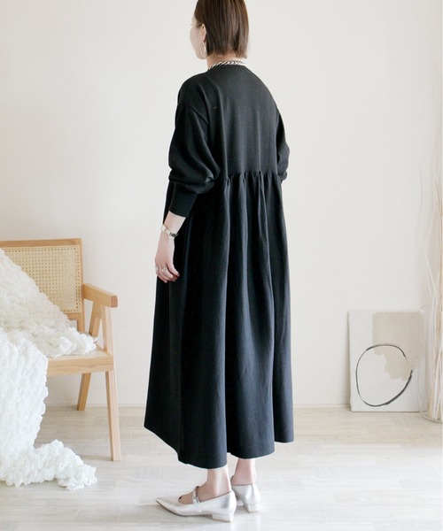 「ECRIRE」 ニットワンピース L グレー レディース_画像2