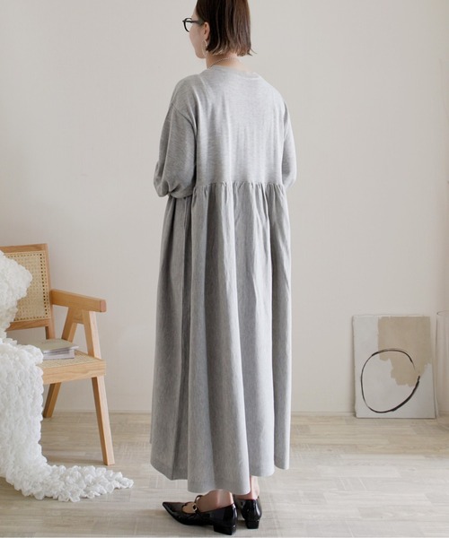 「ECRIRE」 ニットワンピース L グレー レディース_画像9