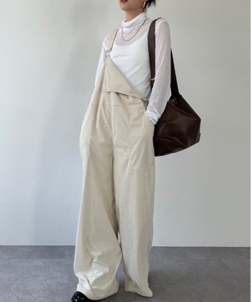 「HANNE」 オーバーオール FREE アイボリー レディース_画像3