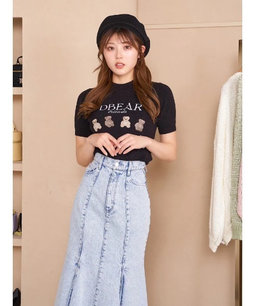 Darich（ダーリッチ） 半袖ニット FREE ブラック レディース