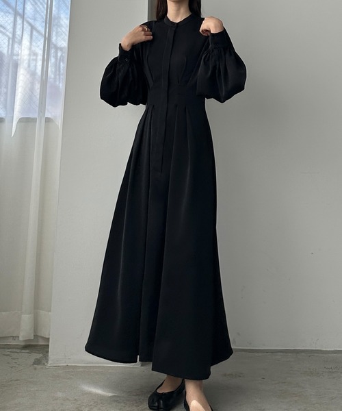 「Louere」 長袖ワンピース LARGE モカ レディース_画像2