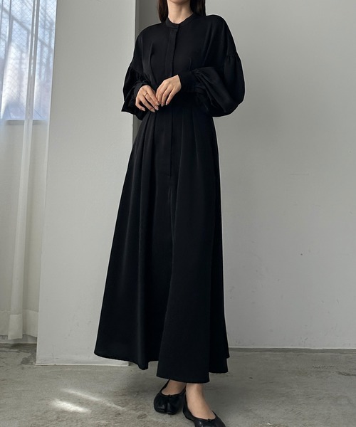 「Louere」 長袖ワンピース LARGE モカ レディース_画像4