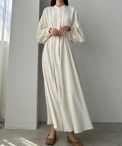 「Louere」 長袖ワンピース LARGE モカ レディース_画像8