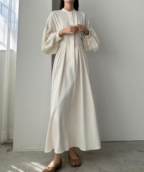 「Louere」 長袖ワンピース LARGE モカ レディース_画像9