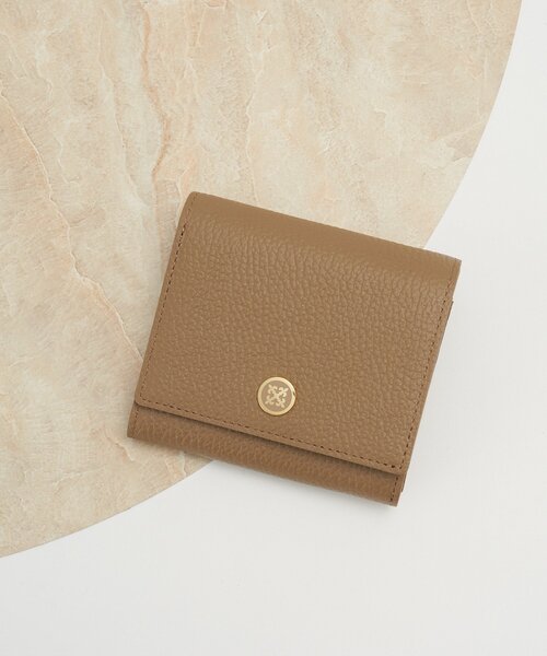 美品 russet ラシット 二つ折り財布 モノグラムプレート レザー ラシット russet 2つ折り財布（SOー040ーOUT） （Black/Navy