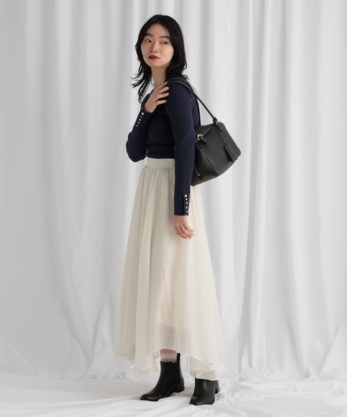 「mysty woman」 長袖ニット FREE オフホワイト レディース_画像2