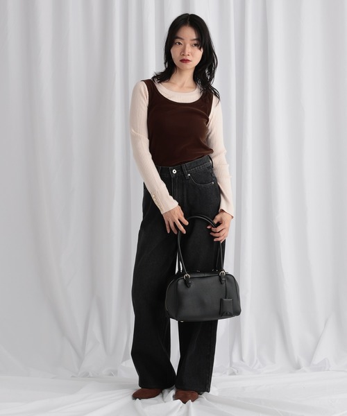 「mysty woman」 長袖ニット FREE オフホワイト レディース_画像3