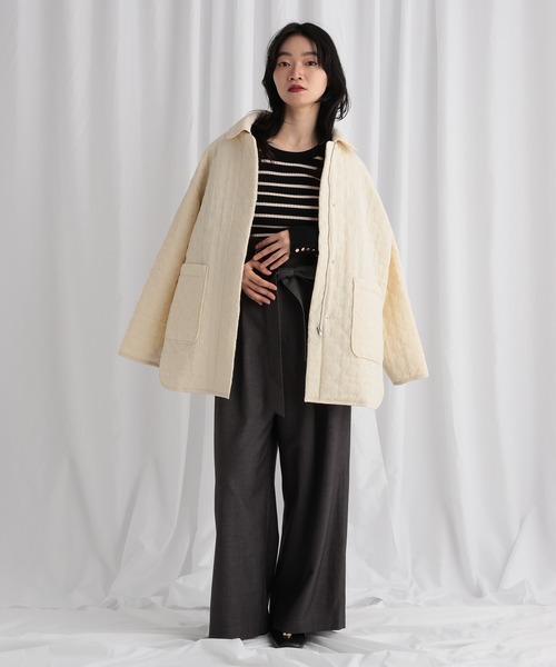 「mysty woman」 長袖ニット FREE オフホワイト レディース_画像6